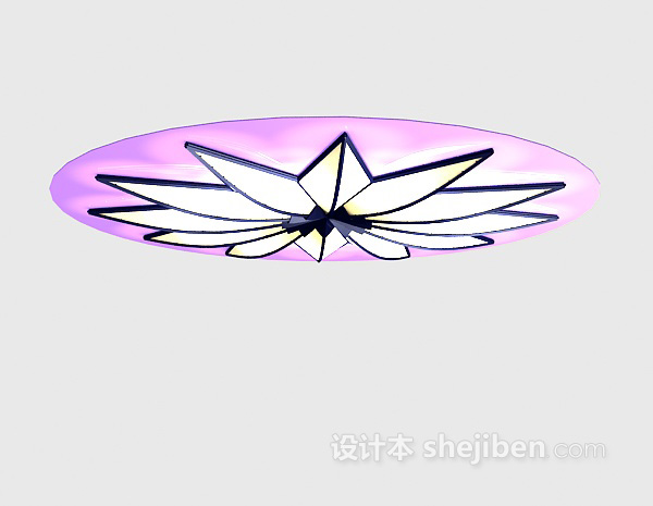 免费紫色吸顶灯3d模型下载