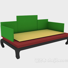 中式双人沙发3d模型下载