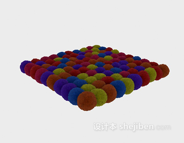 免费彩色球形地毯3d模型下载