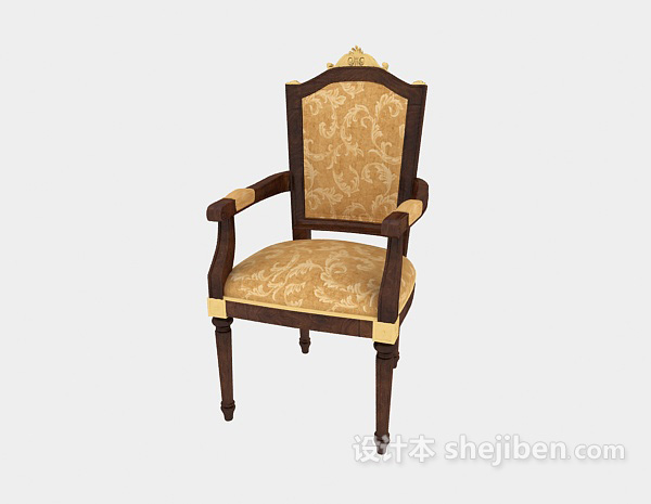 免费欧式古典实木休闲椅3d模型下载