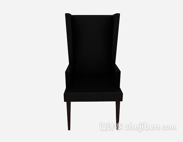 现代风格黑色个性休闲椅3d模型下载