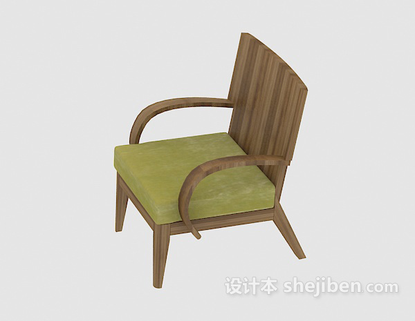 田园风格简约休闲椅3d模型下载