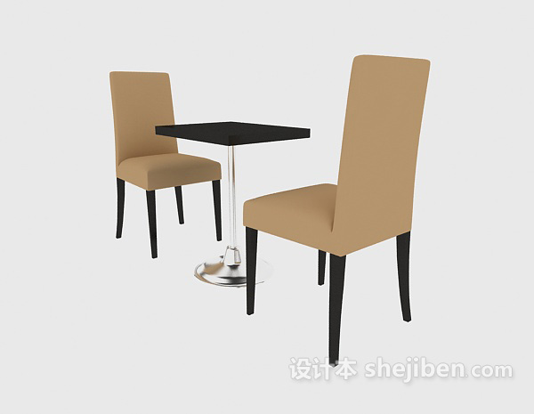 休闲场所桌椅组合3d模型下载