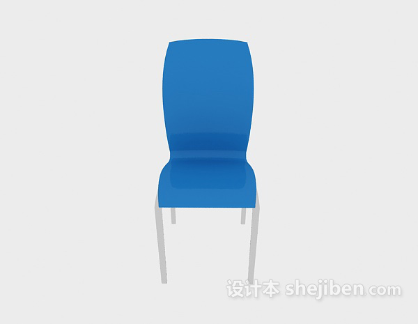 中式风格蓝色现代休闲椅3d模型下载