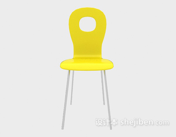 现代风格黄色家居椅3d模型下载