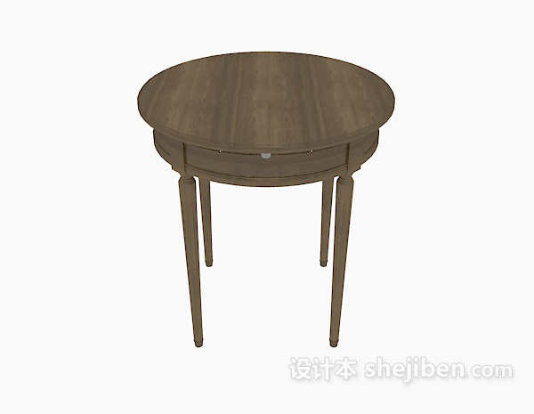 免费实木传统沙发边桌3d模型下载