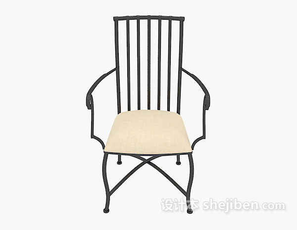 现代风格铁艺扶手椅3d模型下载