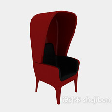 简约红色休闲椅3d模型下载