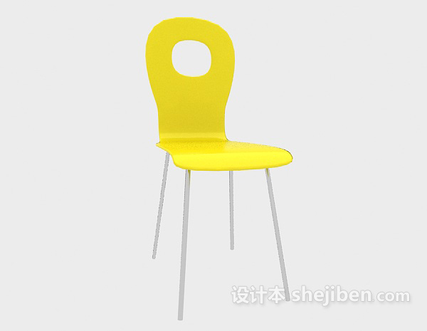 免费黄色家居椅3d模型下载