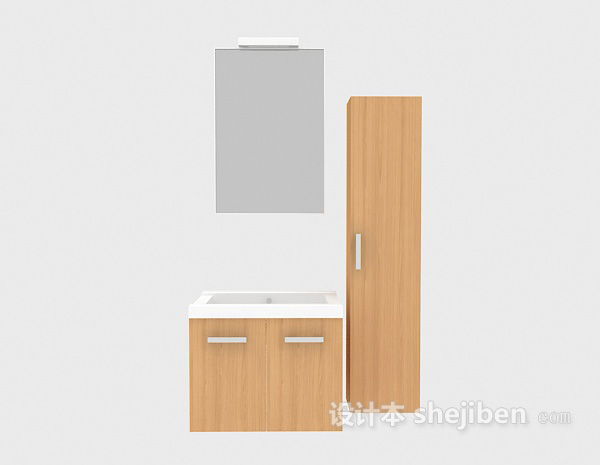 现代风格现代家居木质浴柜3d模型下载