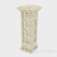 浅色大理石柱子3d模型下载