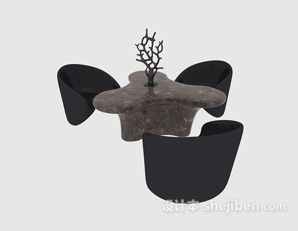休闲时尚桌椅3d模型下载