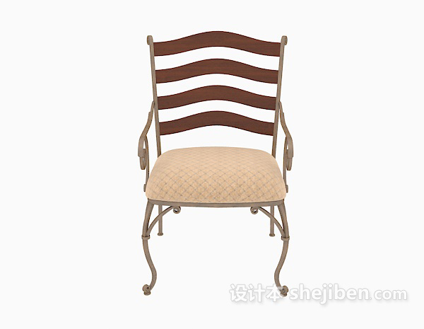 欧式风格铁艺欧式椅子3d模型下载