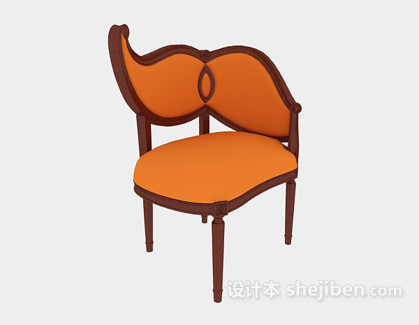 免费实木个性休闲椅3d模型下载