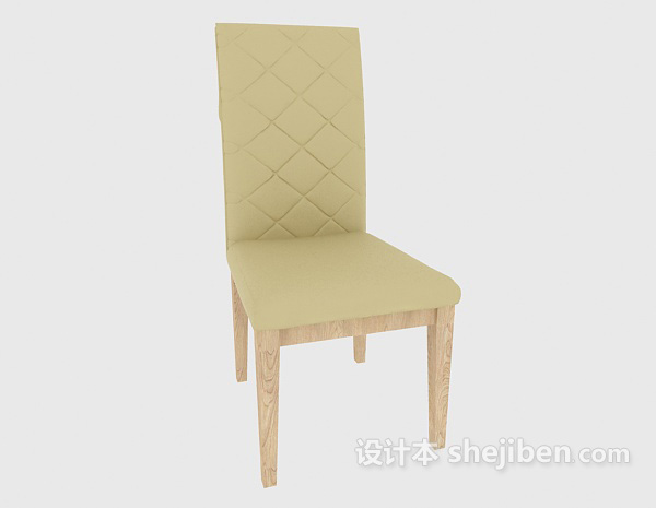 免费美式实木餐椅3d模型下载