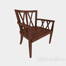 美式传统休闲椅子3d模型下载