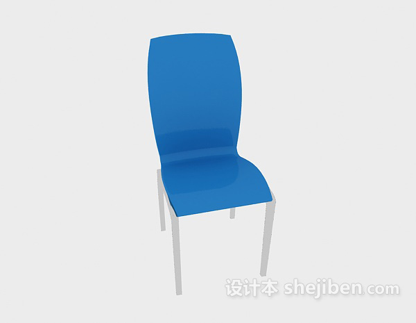 免费蓝色现代休闲椅3d模型下载