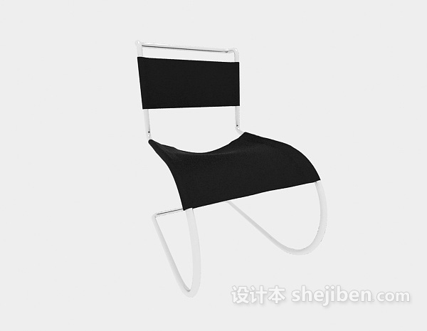 免费简约黑色休闲椅3d模型下载