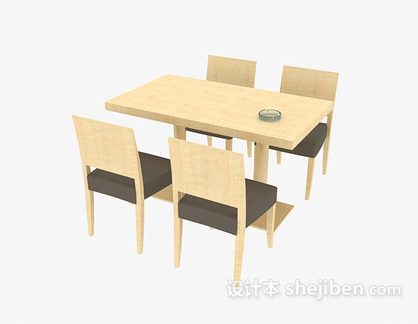 现代风格餐桌椅组合3d模型下载