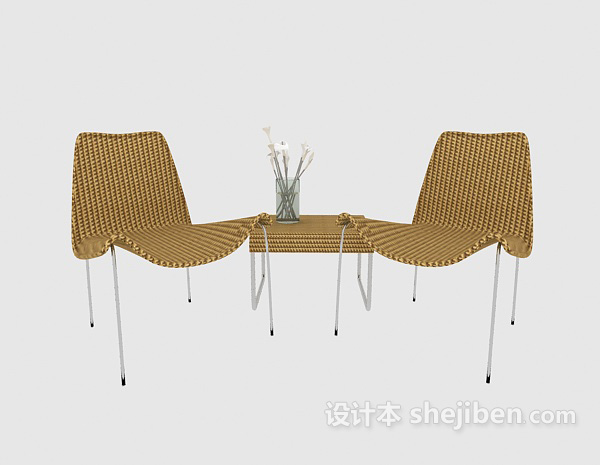 现代风格简约藤椅3d模型下载