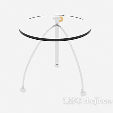 现代玻璃边桌3d模型下载