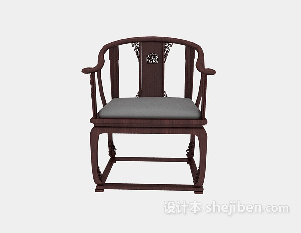 中式风格实木中式风格扶手椅3d模型下载