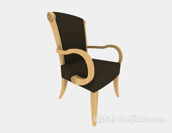 美式家居扶手椅3d模型下载