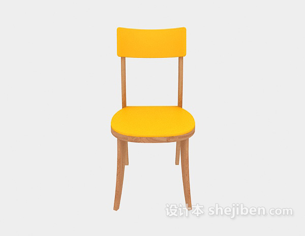 田园风格简约实木休闲椅子3d模型下载