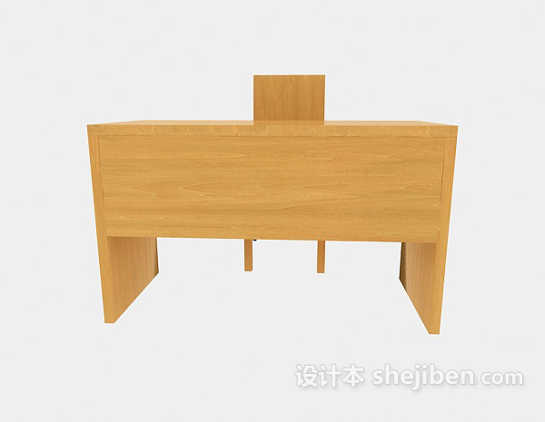 现代风格实木书桌3d模型下载