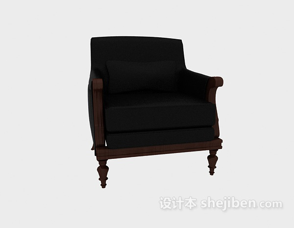 免费欧式扶手沙发椅3d模型下载