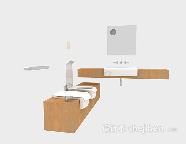 现代风格浴室柜整体组合3d模型下载