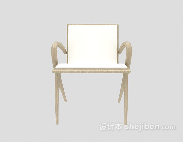 田园风格田园原木休闲椅3d模型下载