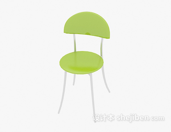 免费绿色简约家居椅3d模型下载
