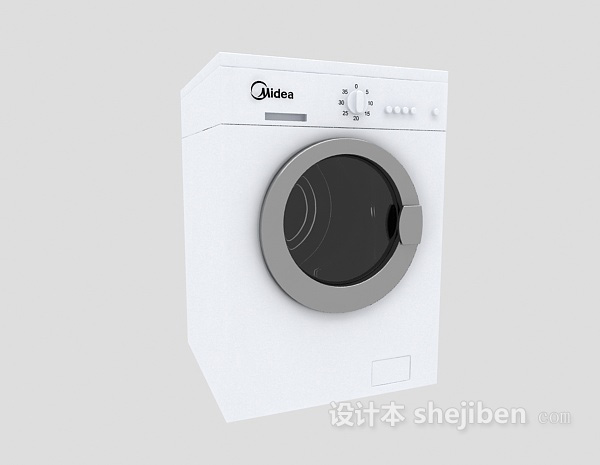 免费美的滚筒洗衣机3d模型下载