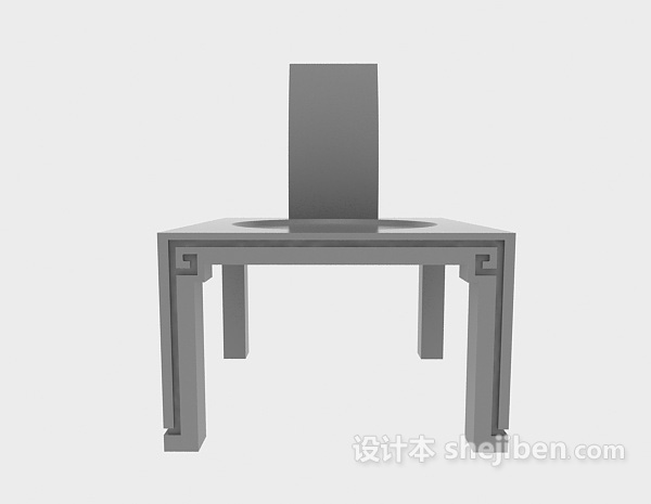 中式风格中式复古餐椅3d模型下载