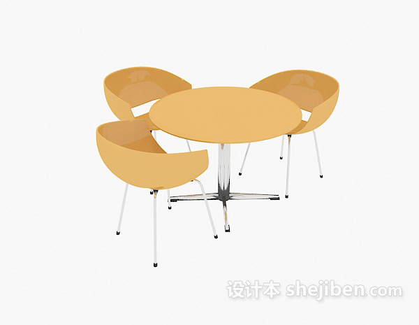 现代风格现代休闲桌椅组合3d模型下载