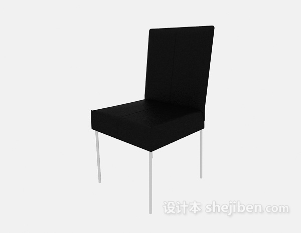 黑色高背餐椅3d模型下载