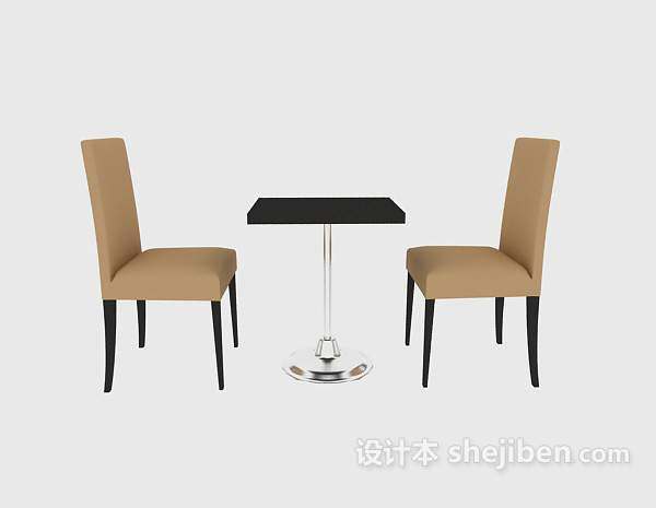 现代风格休闲场所桌椅组合3d模型下载