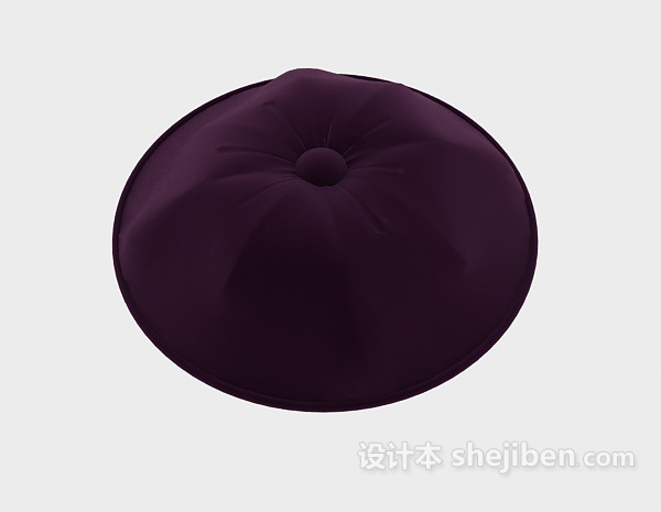 免费紫色抱枕3d模型下载