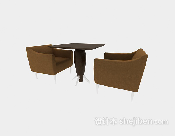 免费两人休闲桌椅3d模型下载