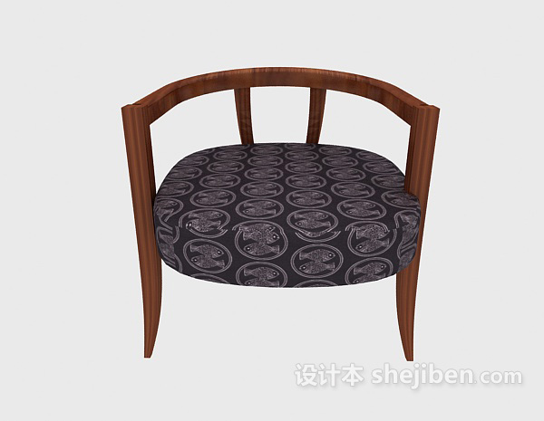 中式风格中式简约实木椅3d模型下载