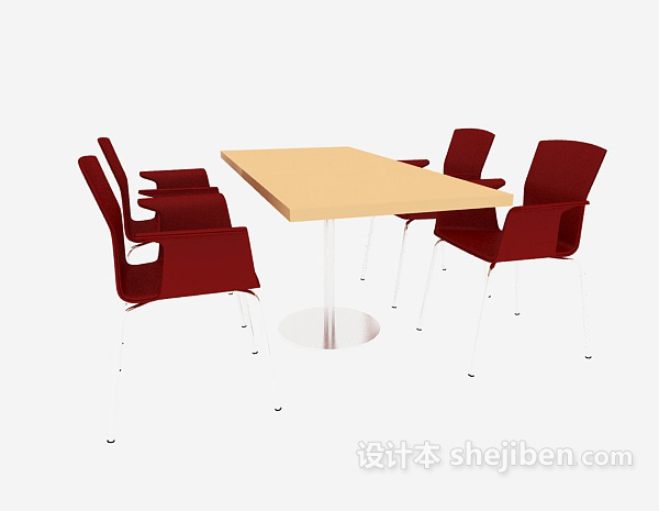 免费小型会议桌椅3d模型下载