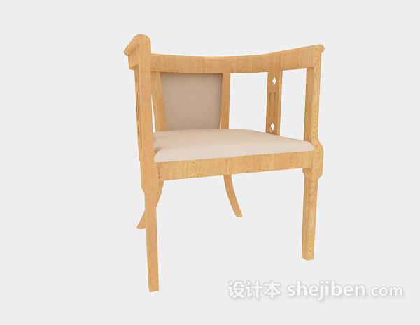 免费田园简约休闲椅3d模型下载
