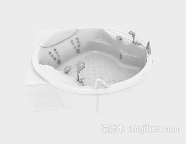现代风格石材浴缸3d模型下载