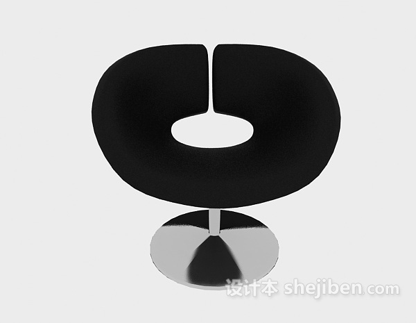 现代风格现代黑色休闲椅子3d模型下载