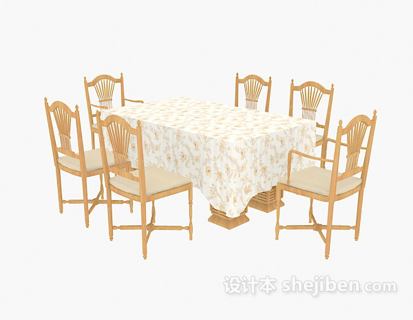 地中海家具桌椅3d模型下载
