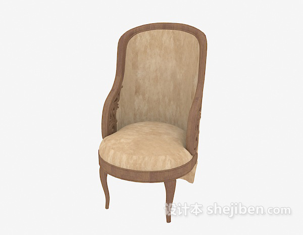 免费个性实木沙发椅3d模型下载