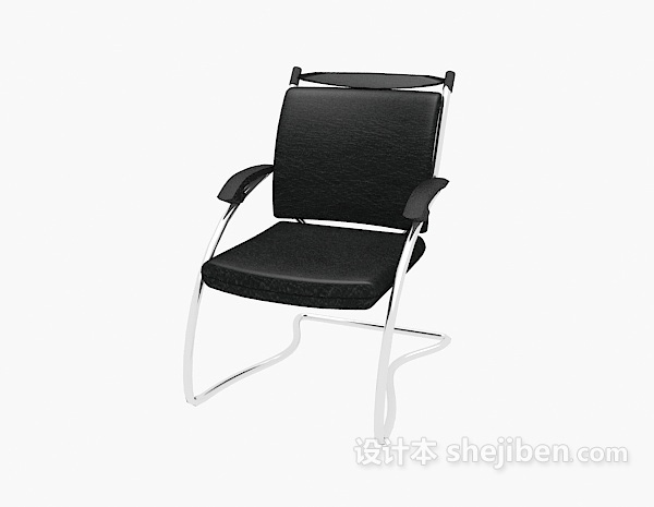 免费黑色皮质办公椅3d模型下载