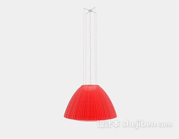 中式风格现代风格红色吊灯3d模型下载