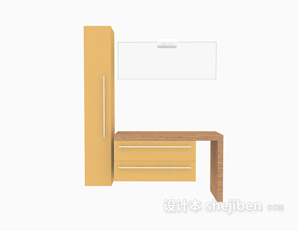 现代风格灰色木质家庭浴柜3d模型下载